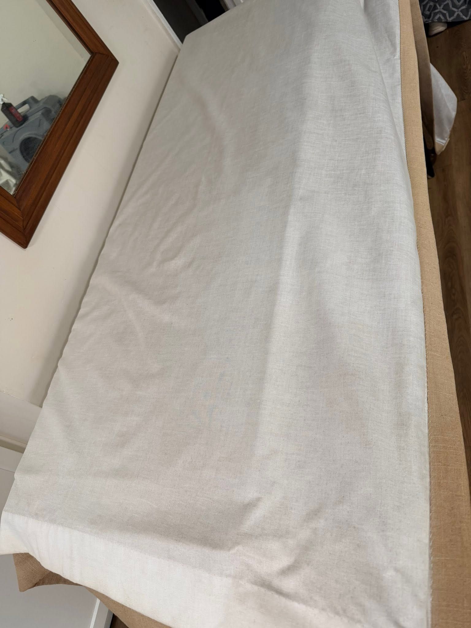 A long lined panel after cleaning, even in color